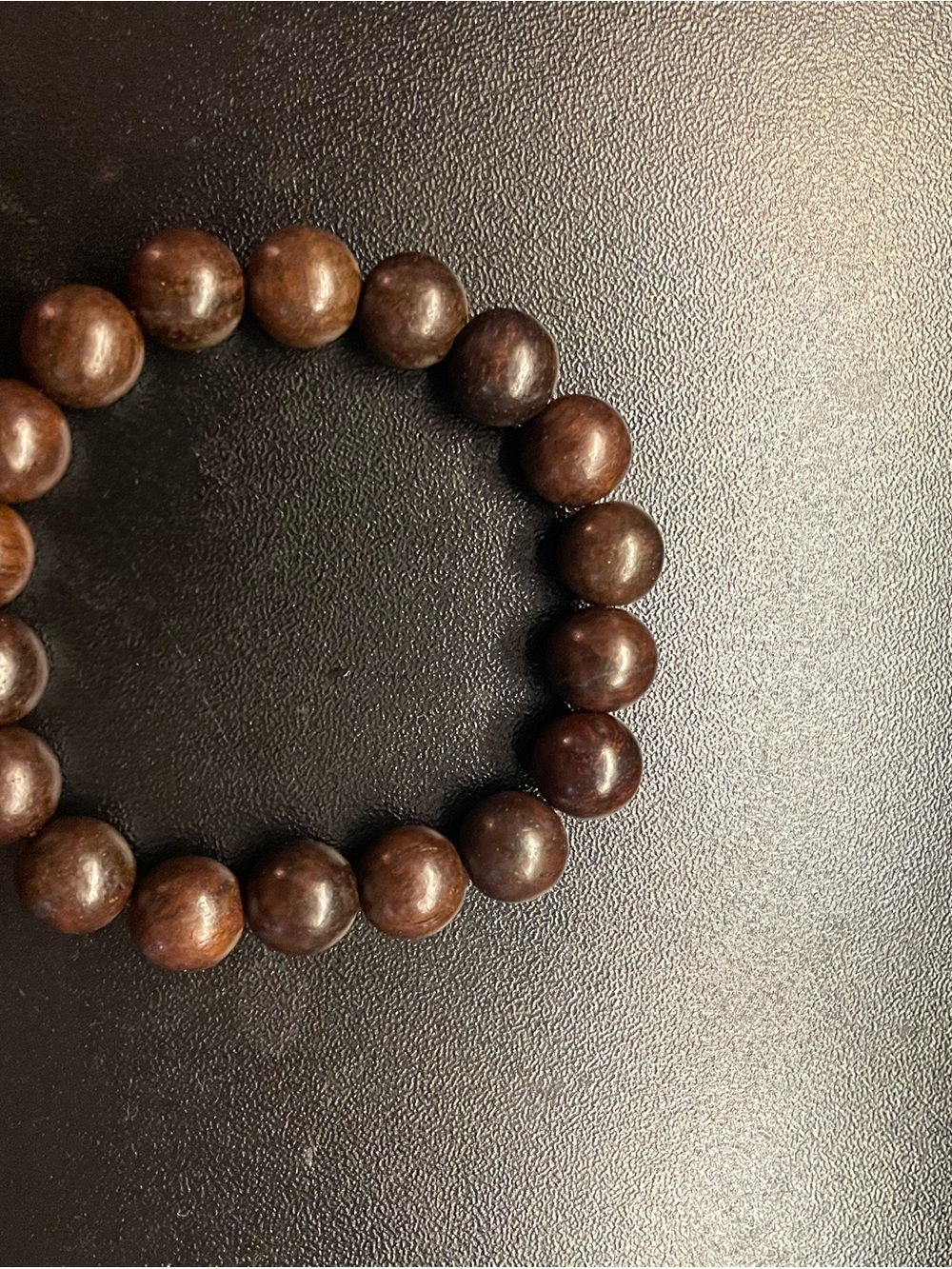Men's Dark Brown Wooden Bead Stretch Bracelet - Unbranded